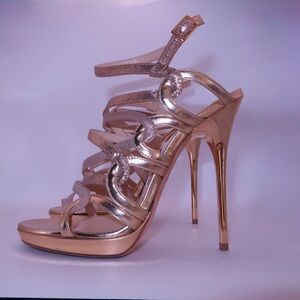 Jimmy Choo Shimmering Gold Strappy Heels